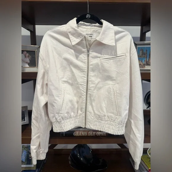 Reformation Kinsley Cropped Bomber Jacket - Picture 2 of 5